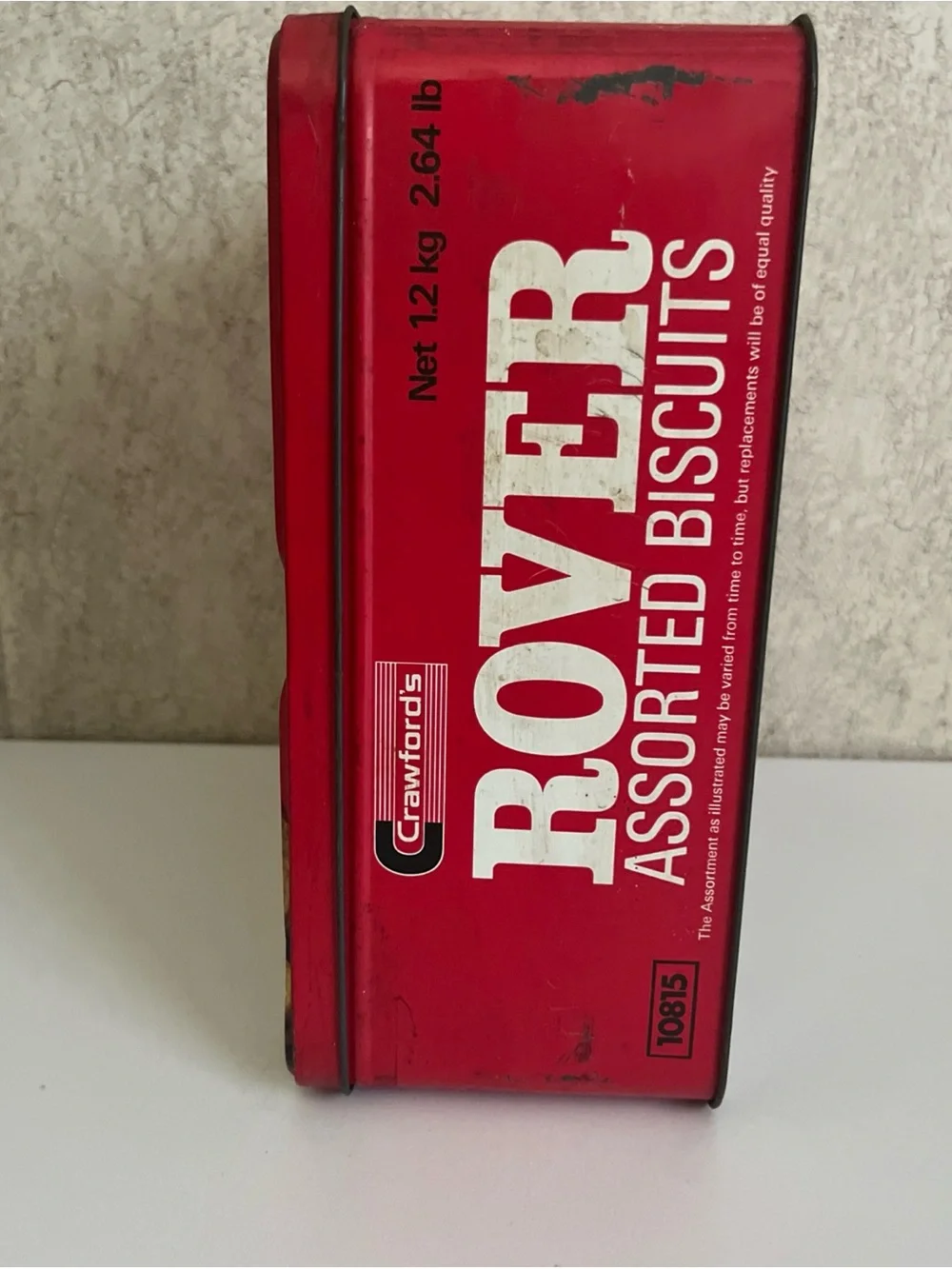 Vintage Crawfords Rover Assorted Biscuits Collectible Tin 9”x8.5” Empty
